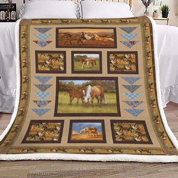 Horse Fleece Blanket Sherpa Blanket
