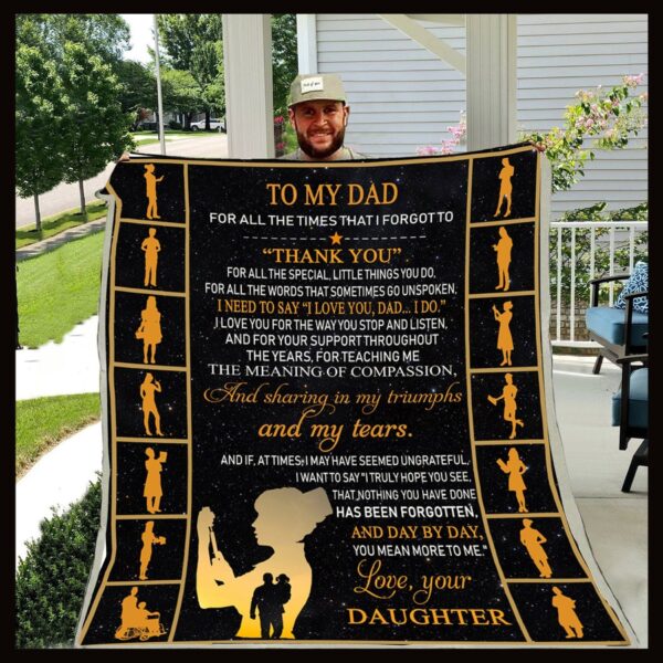 To My Dad Daughter Fleece Blanket Sherpa Blanket