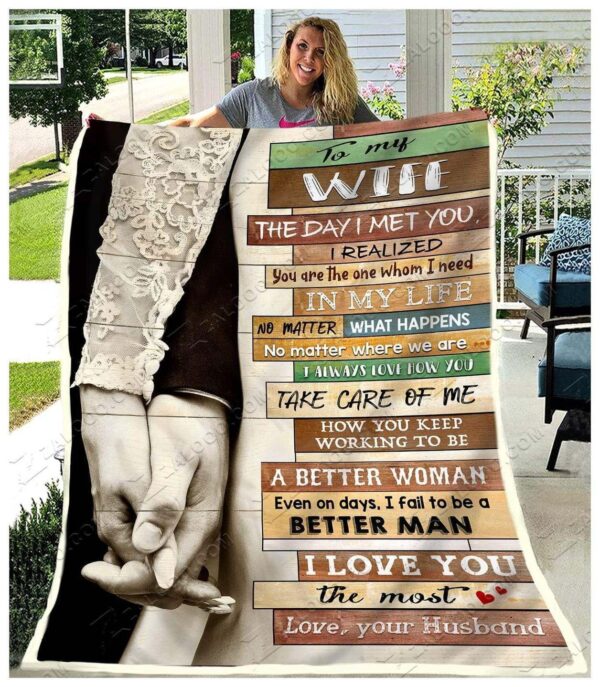 To My Wife You Are The One Whom I Need Fleece Blanket Sherpa Blanket